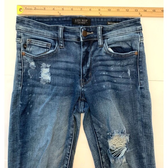 Judy Blue Jeans Womens 1/25 (27x28) Boyfriend Fit Distressed Stretch Y2K Denim - Picture 4 of 9